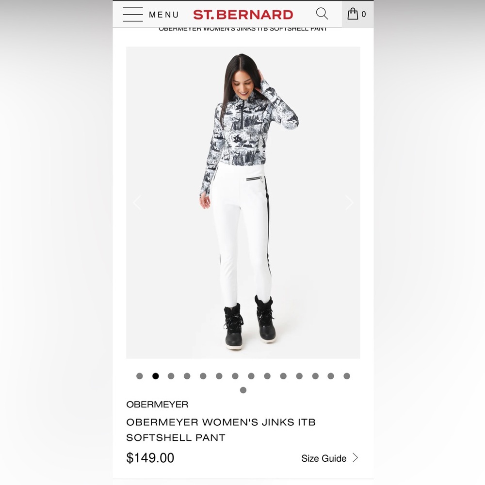 Obermeyer soft-shell, fleece lined stirrup ski pants